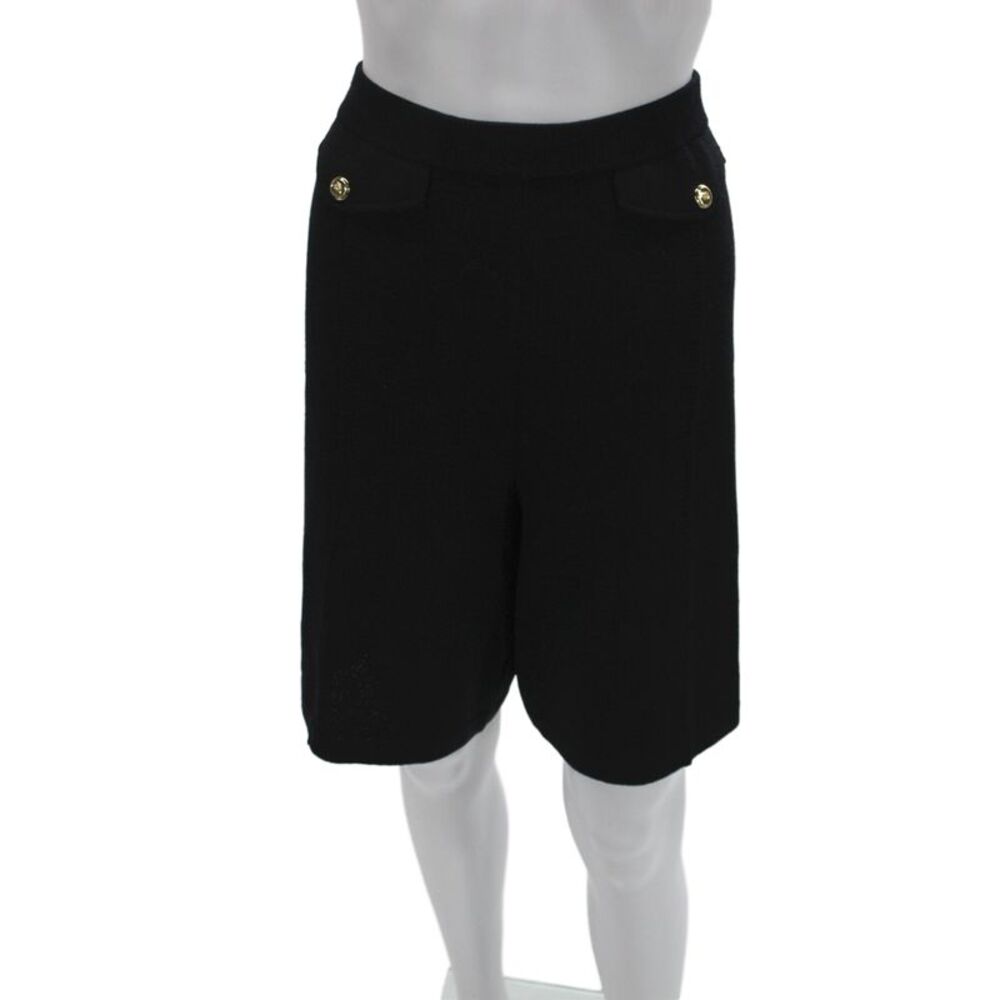 St. John Collection By Marie Gray Unisex Bermuda Shorts Black Wool Size 12